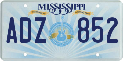 MS license plate ADZ852