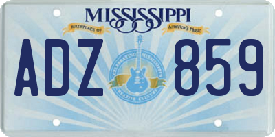 MS license plate ADZ859