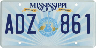 MS license plate ADZ861