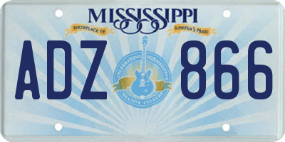 MS license plate ADZ866