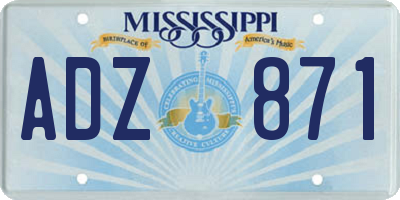 MS license plate ADZ871