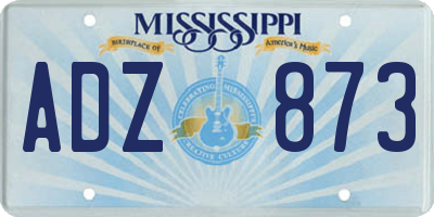 MS license plate ADZ873