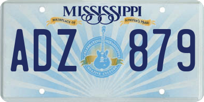 MS license plate ADZ879