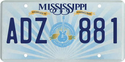 MS license plate ADZ881