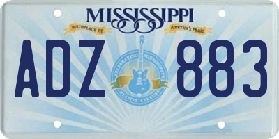 MS license plate ADZ883