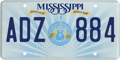 MS license plate ADZ884