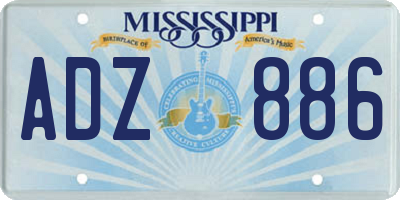 MS license plate ADZ886