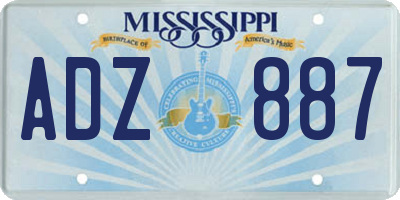 MS license plate ADZ887
