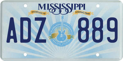 MS license plate ADZ889