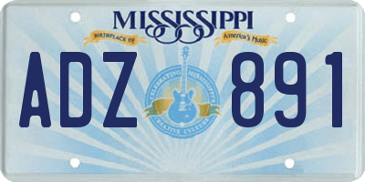 MS license plate ADZ891