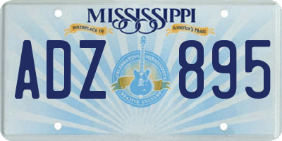 MS license plate ADZ895
