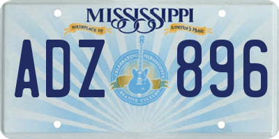 MS license plate ADZ896