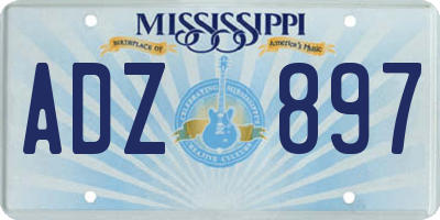MS license plate ADZ897