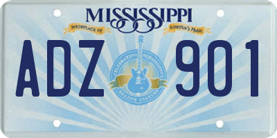 MS license plate ADZ901