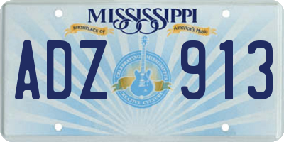 MS license plate ADZ913