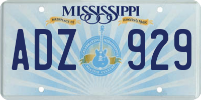MS license plate ADZ929