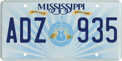 MS license plate ADZ935