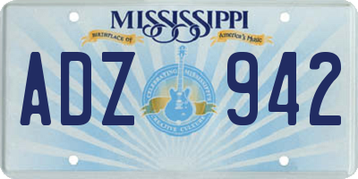 MS license plate ADZ942