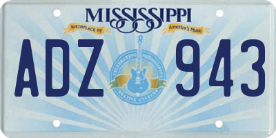 MS license plate ADZ943