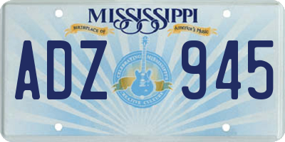 MS license plate ADZ945