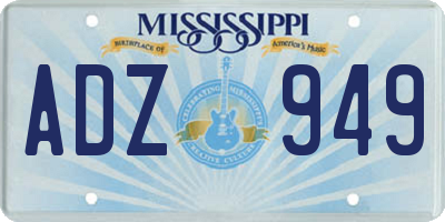 MS license plate ADZ949