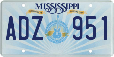 MS license plate ADZ951