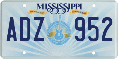 MS license plate ADZ952