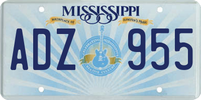 MS license plate ADZ955