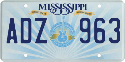 MS license plate ADZ963