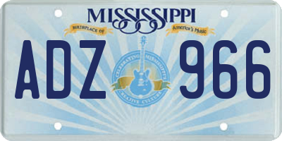 MS license plate ADZ966