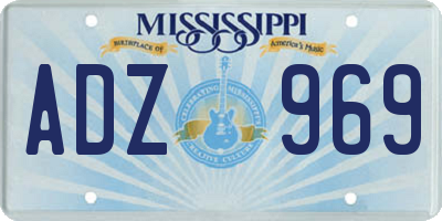MS license plate ADZ969