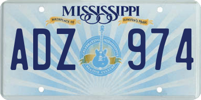 MS license plate ADZ974