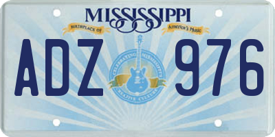 MS license plate ADZ976