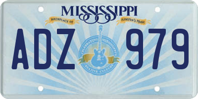 MS license plate ADZ979