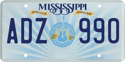 MS license plate ADZ990