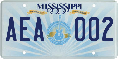 MS license plate AEA002