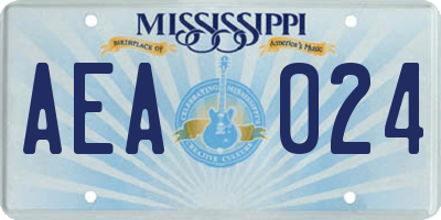 MS license plate AEA024