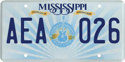 MS license plate AEA026