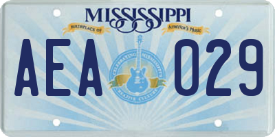 MS license plate AEA029
