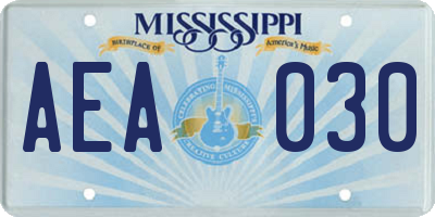 MS license plate AEA030