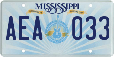 MS license plate AEA033