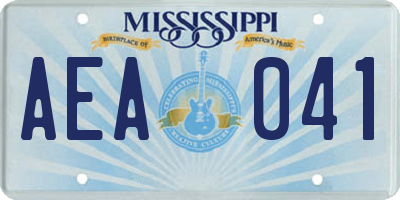 MS license plate AEA041