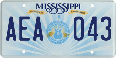MS license plate AEA043