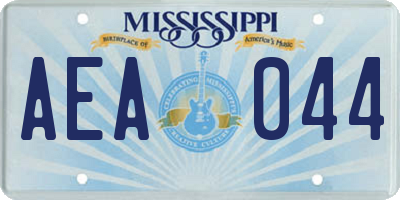 MS license plate AEA044