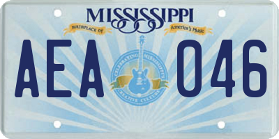 MS license plate AEA046
