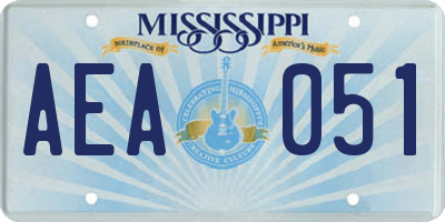 MS license plate AEA051