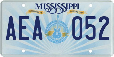 MS license plate AEA052
