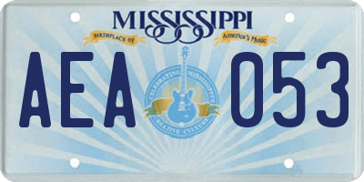 MS license plate AEA053