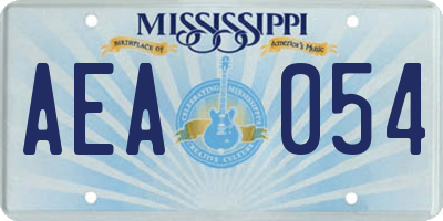 MS license plate AEA054