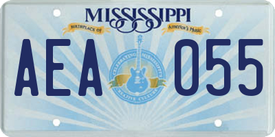 MS license plate AEA055